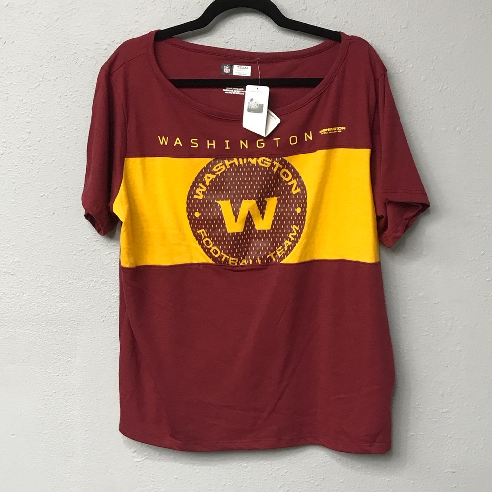 Washington Women's Short Sleeve Tee - Burgundy and Yellow